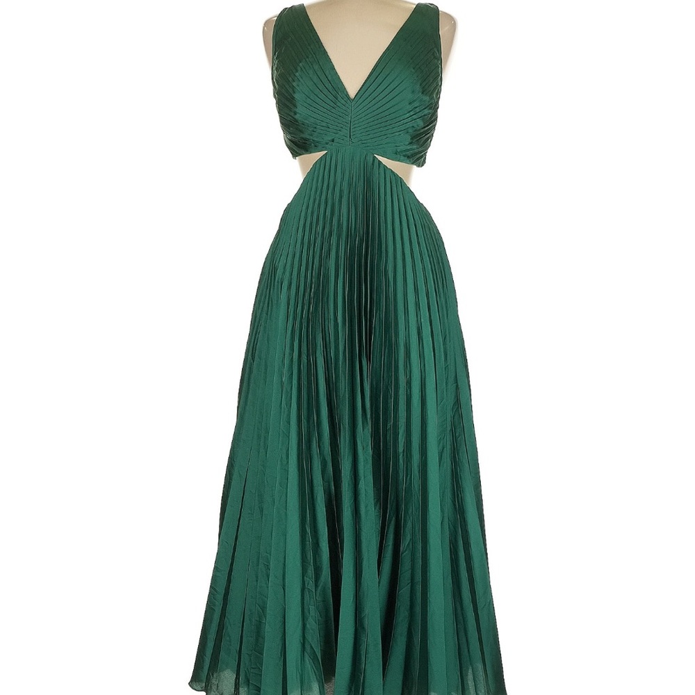 Abercrombie & Fitch Giselle Pleated Cutout Maxi Dress